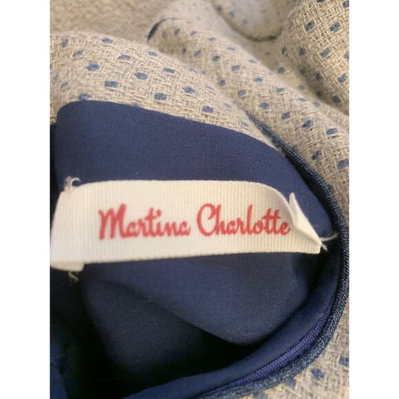 Martina‎ Charlotte Girls 4Y Gray And Navy Drop Waist Dress - Picture 4 of 16